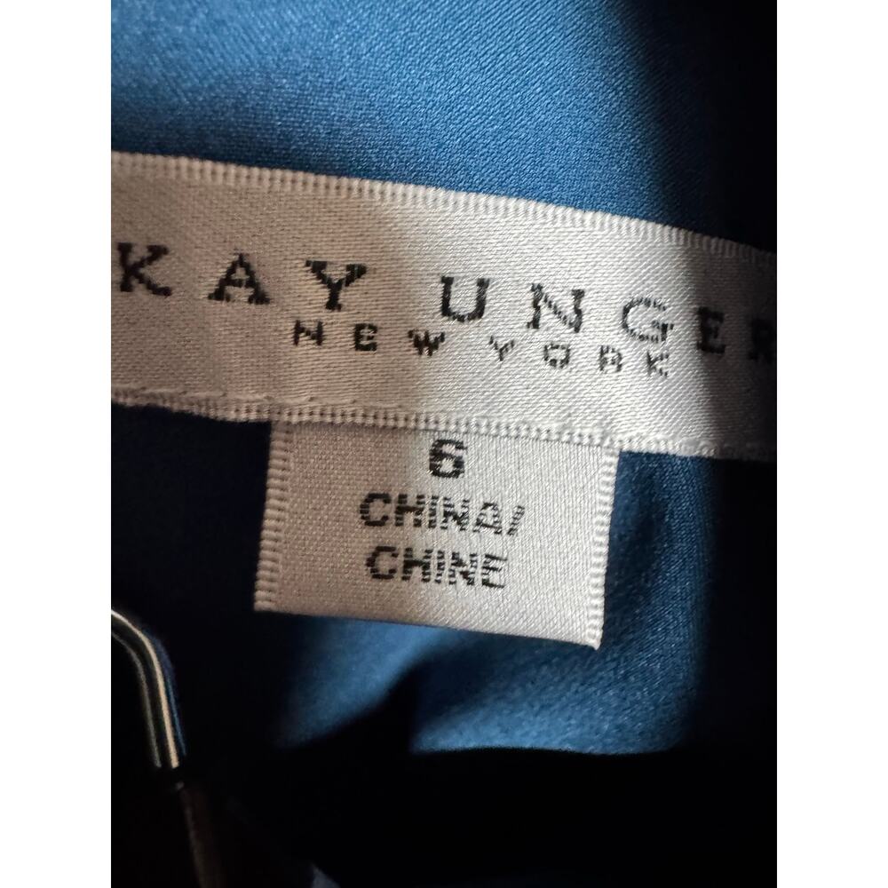 Kay Unger Ina Belted Midi Cocktail Dress - Dark Ink/french rose 6 - Picture 4 of 9